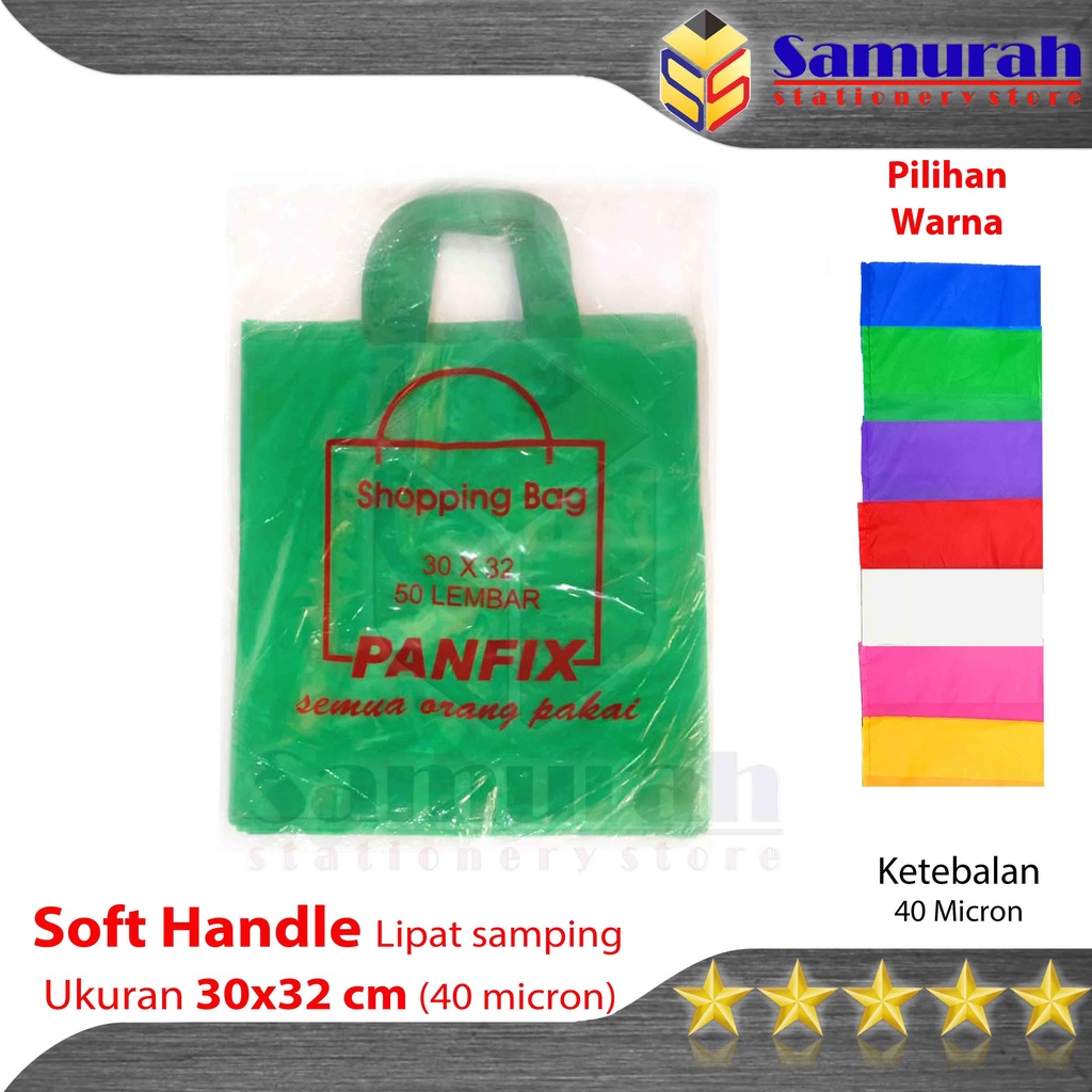 Jual Kantong Plastik Soft Handle X Cm Warna Polos Tenteng