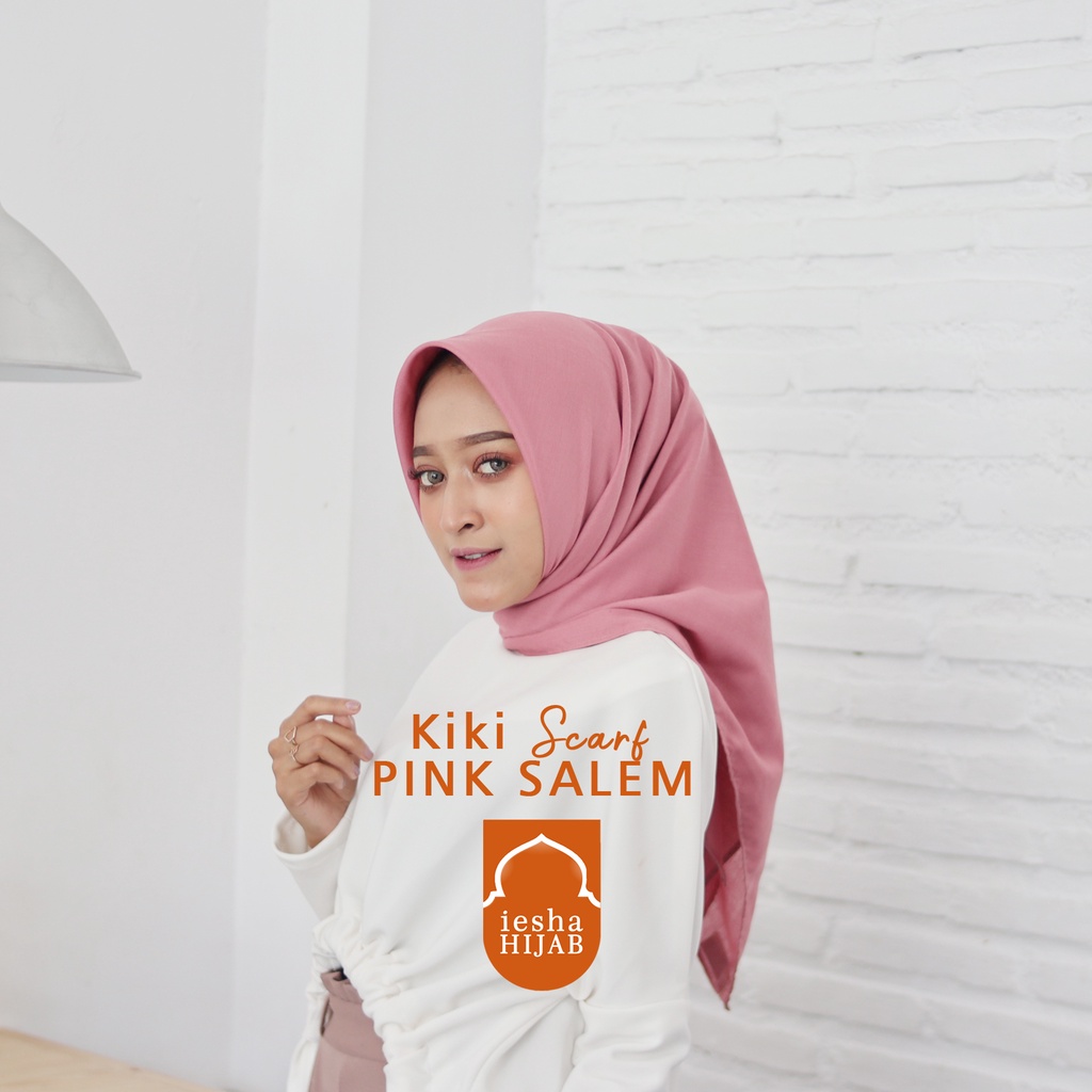 Jual Jilbab Segiempat Kiki Scraf Bahan Katun Warna Pink Salem Mudah