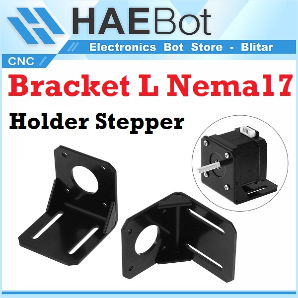 Jual Haebot Bracket L Socket Nema 17 Motor Stepper Holder Housing Cnc 3d Printer Plat 