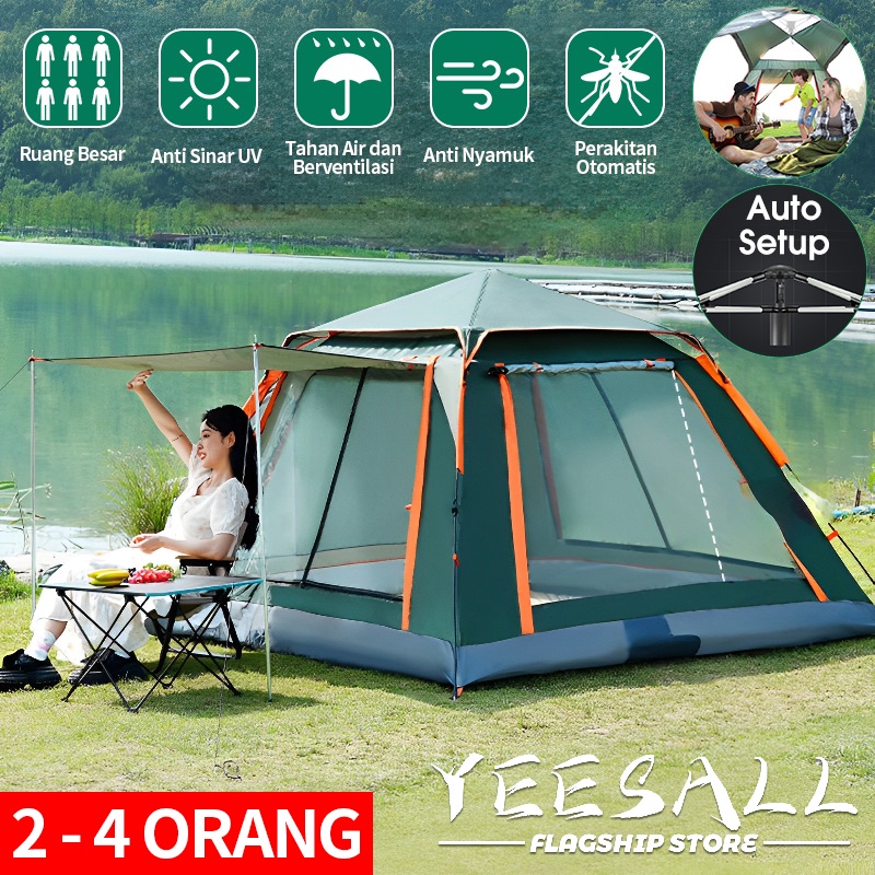 Jual Tenda Camping Kemah Otomatis Kapasitas 4 6 Orang Lipat Portable Waterproof Anti Air Outdoor 5007