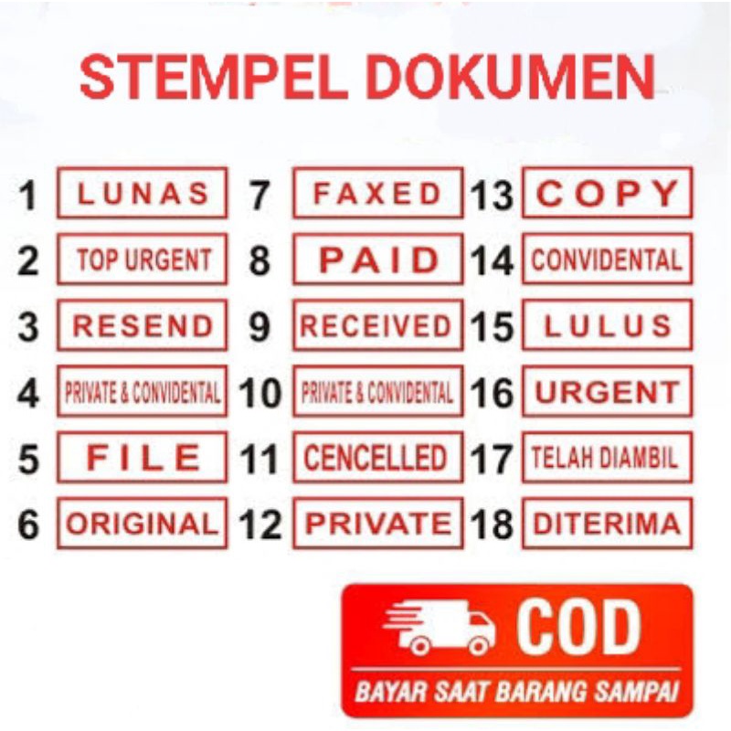 Jual stempel dokumen, stempel berkas, stempel paid, received, copy