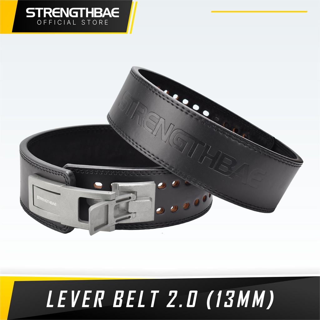 Jual Lever Belt 2.0 STRENGTHBAE 13mm Sabuk Powerlifting Squat Deadlift