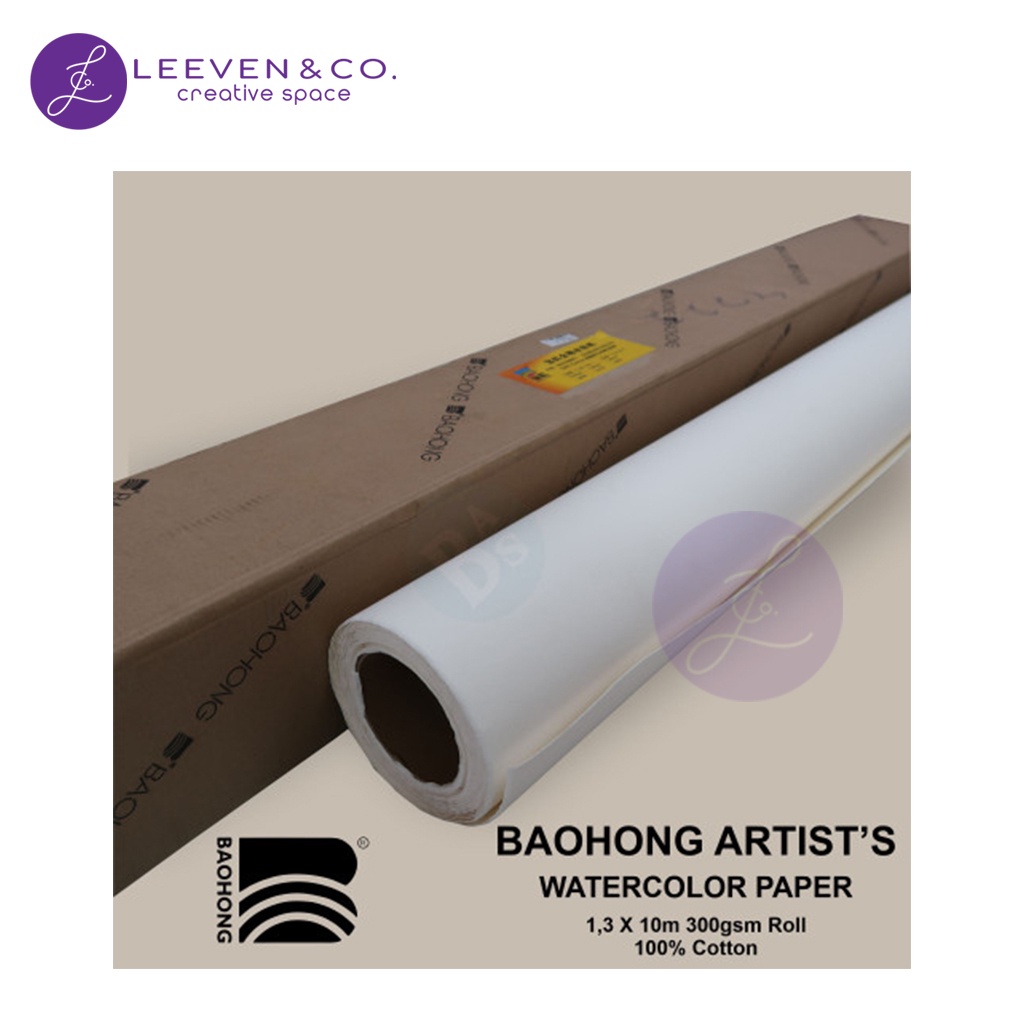 Jual (METERAN) BAOHONG ARTIST WATERCOLOR PAPER ROLL 1.3 X 10 METER