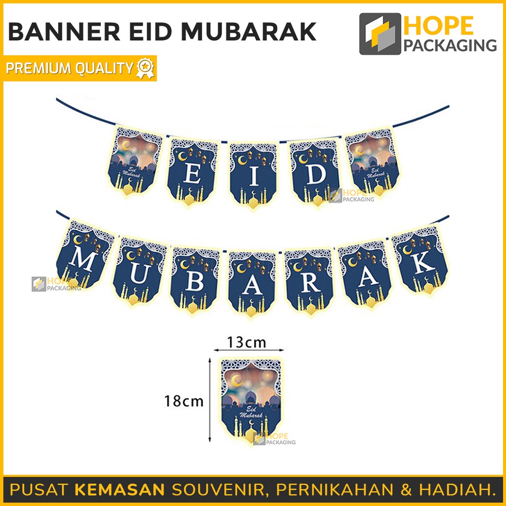 Jual Banner Eid Mubarak Banner Idul Fitri Banner Gantung Eid Mubarak