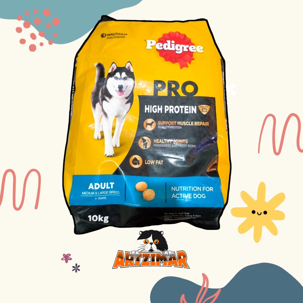 Jual Pedigree Pro High Protein Medium&Large Breed Adult 10kg Dog Food