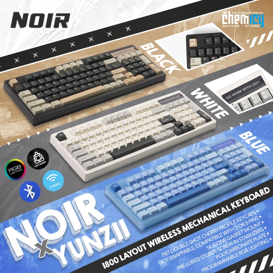 Jual Noir x Yunzii IF98 Pro 1800 Layout Wireless Mechanical Gaming