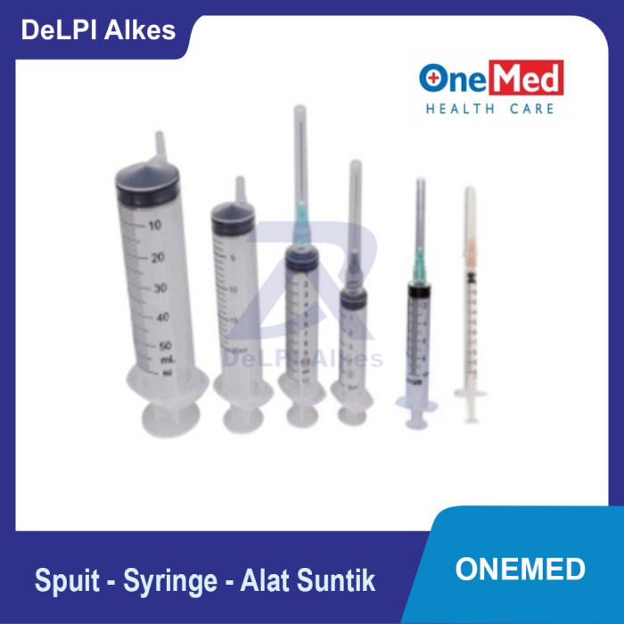 Jual Spuit Syringe Alat Suntikan 1cc, 3cc, 5cc, 10cc, 20cc Ecer ONEMED ...
