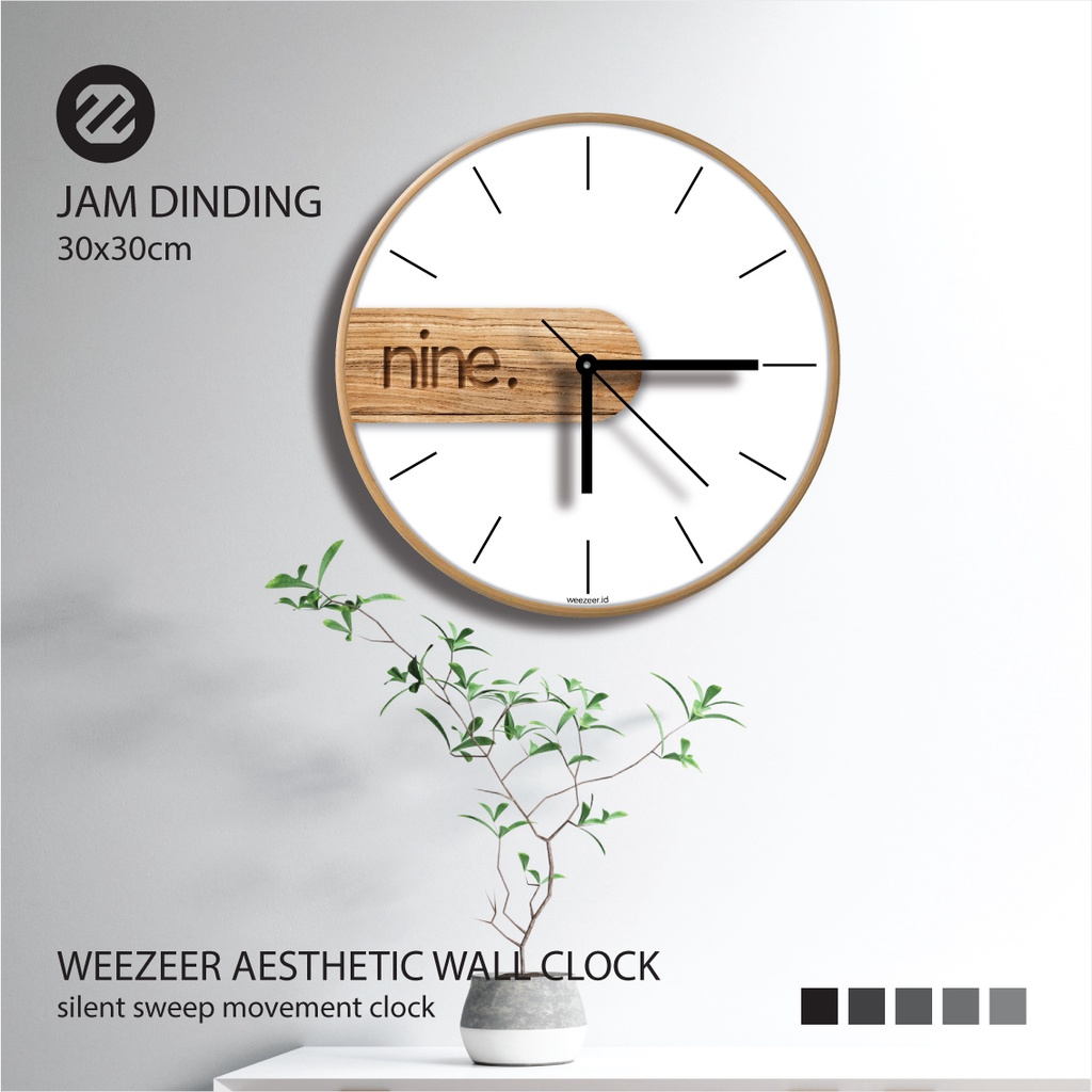 Jual Jam Dinding Aesthetic Sweep Movement Series Dekorasi Hiasan Dinding Minimalis Wall Decor