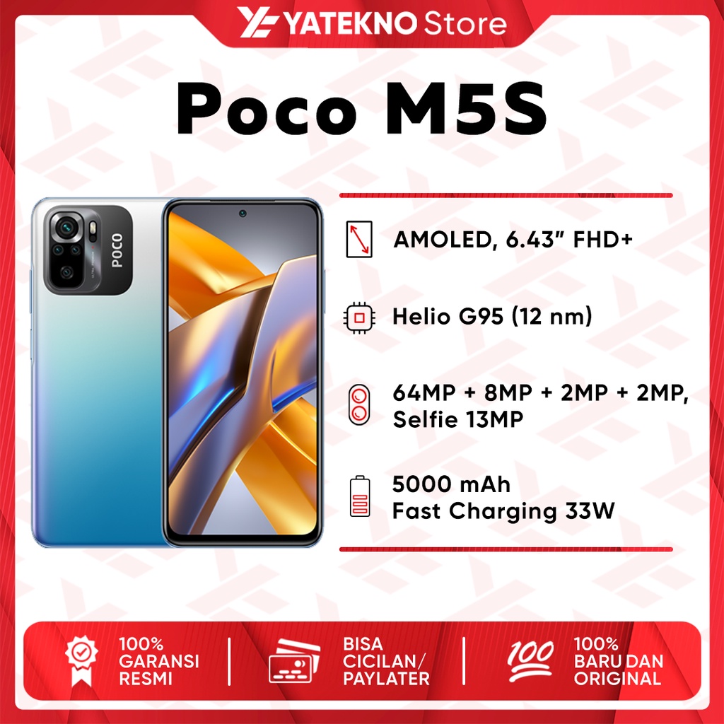 Jual (ORIGINAL) Xiaomi Poco M5S 4/64GB + 6/128GB GARANSI RESMI ~ NEW ...