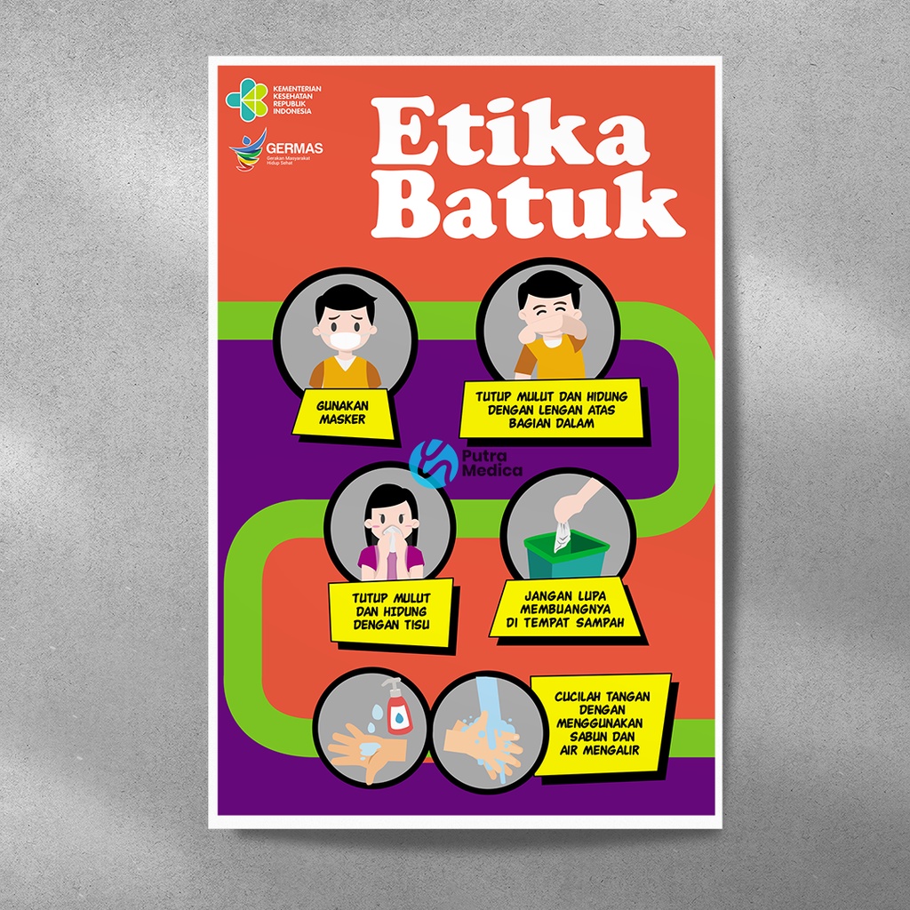 Jual Poster Kesehatan Etika Batuk A3 Gambar Edukasi Shopee Indonesia