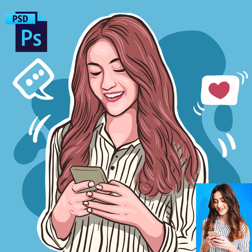 Jual (Softfile) Jasa Edit Foto Gambar Wajah Wanita Cewek Ilustrasi