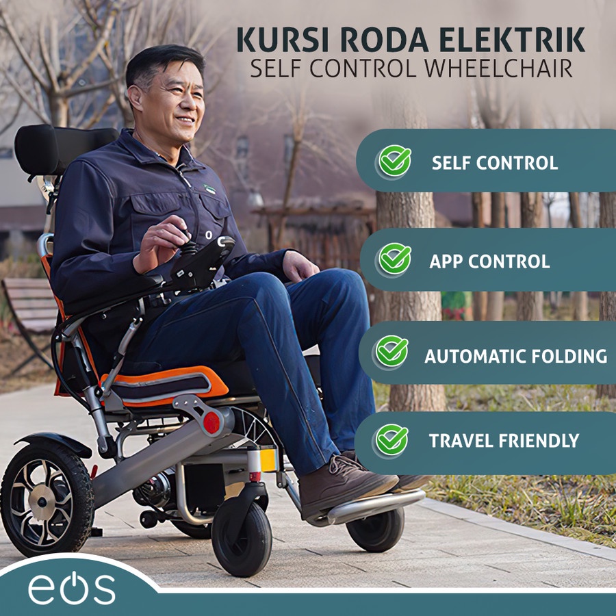 Jual kursi roda elektrik lipat import self control wheelchair - kursi ...