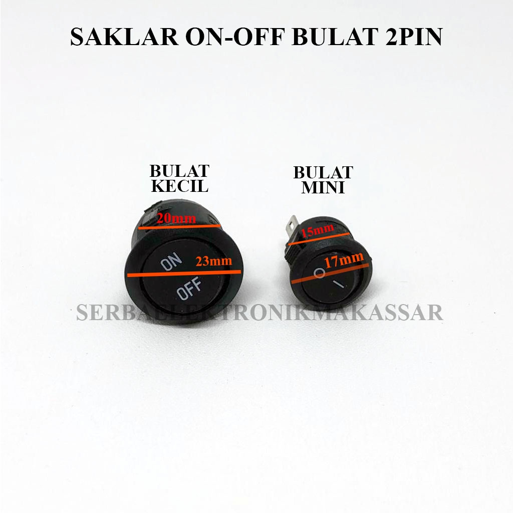 Jual Saklar On Off Bulat 2 Pin Hitam Kecil Mini | Shopee Indonesia