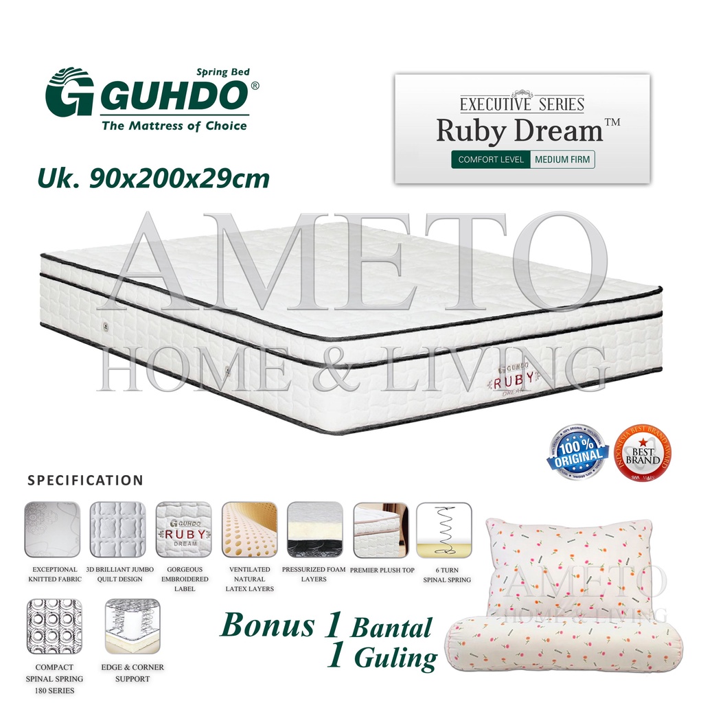 Jual Paket Guhdo Springbed Ruby Dream Latex 90x200 Tebal 29 cm (HANYA ...