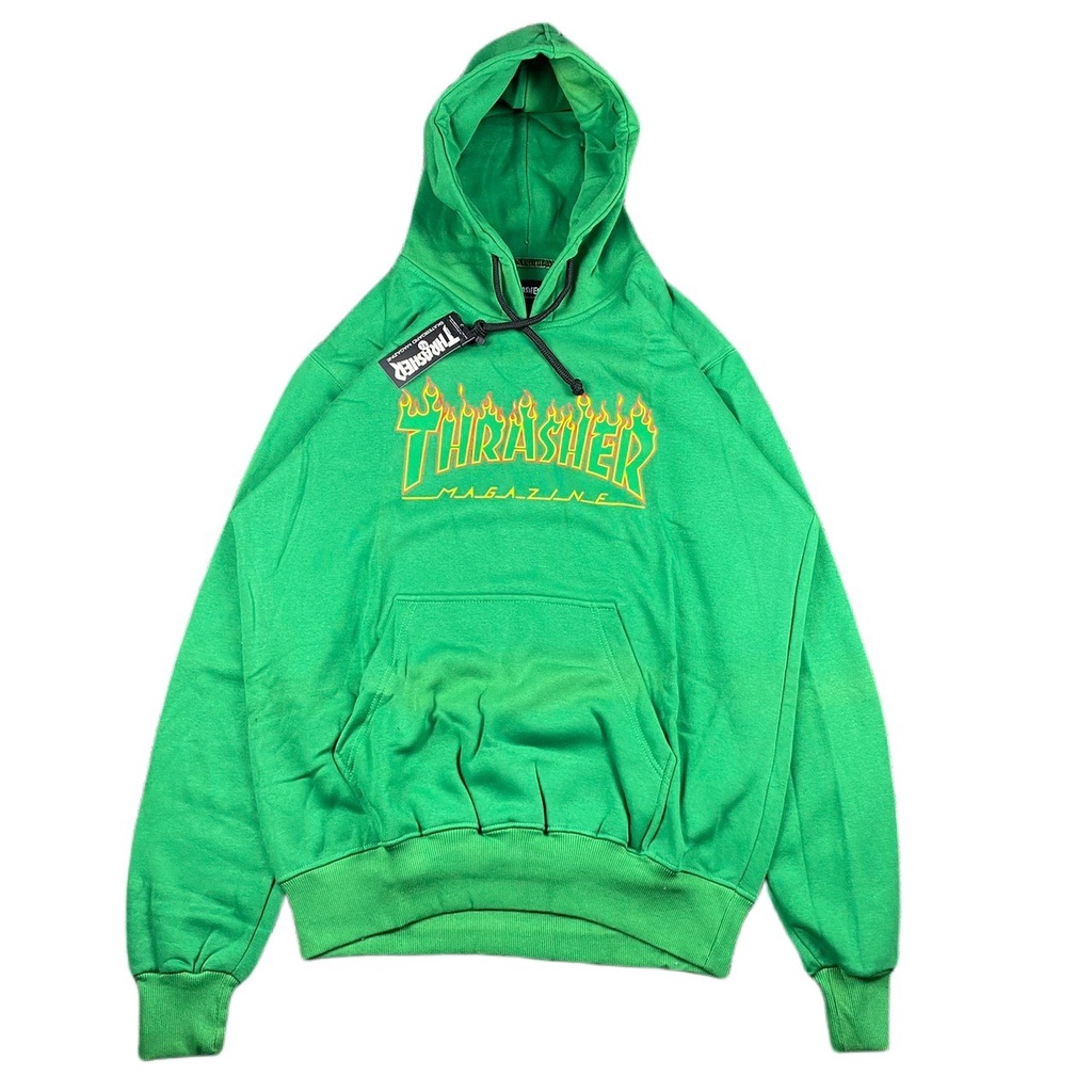 Thrasher flame hoodie on sale green