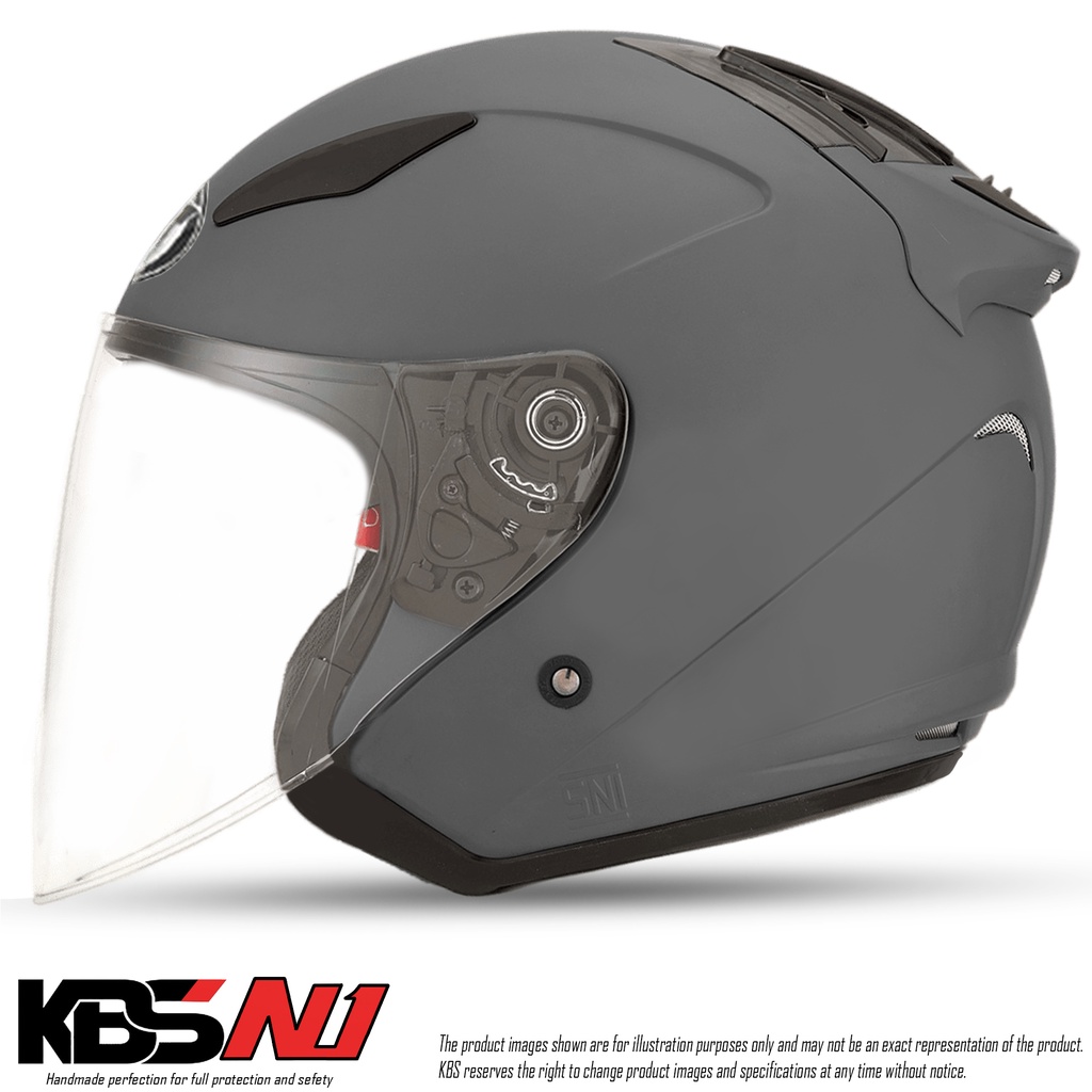 Jual KBS N1 Dark Gorilla Grey / Helm Half Face Basic Polos Solid Helm ...