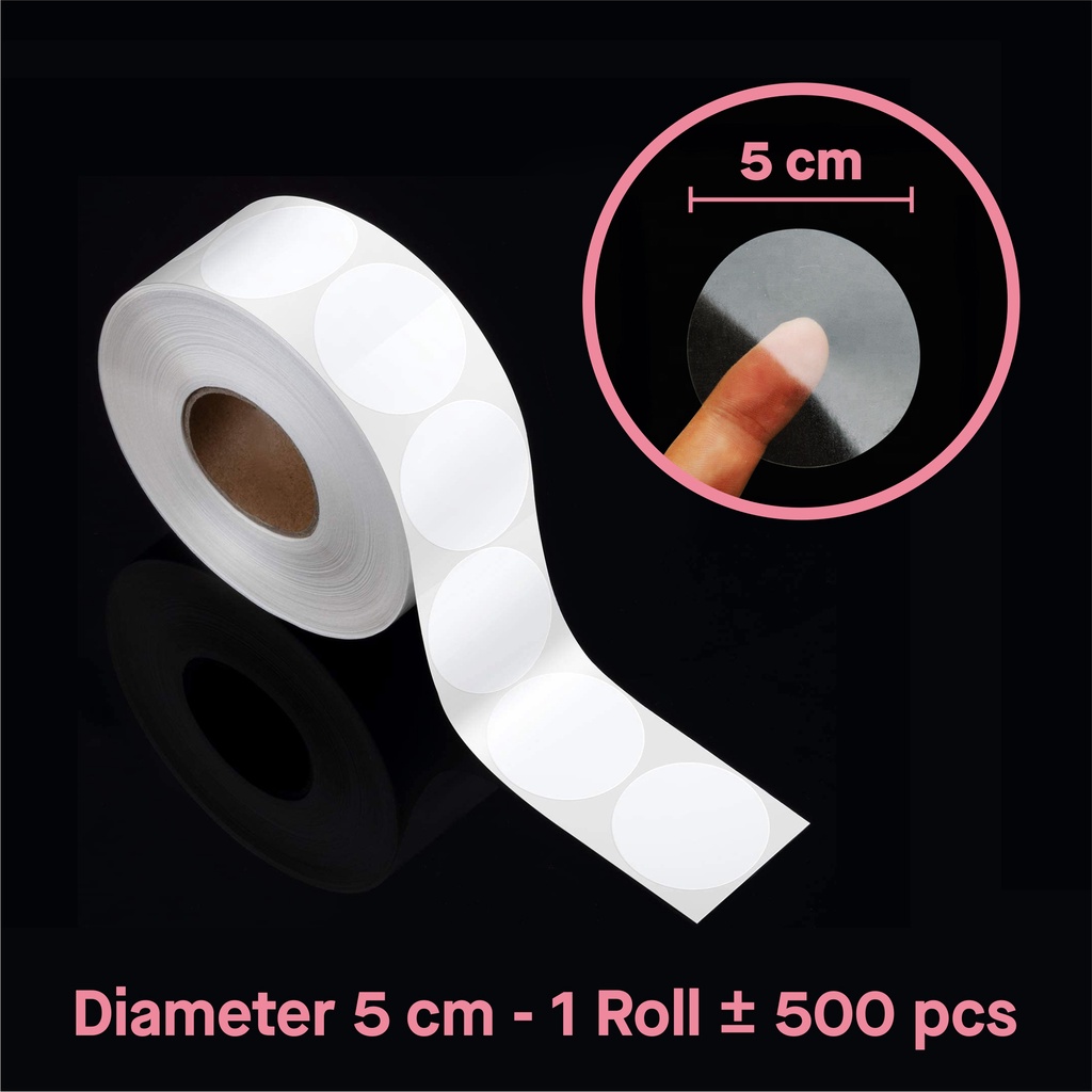 Jual Stiker Label Bulat Bening Transparant Polos Bundar Sticker Tag ...