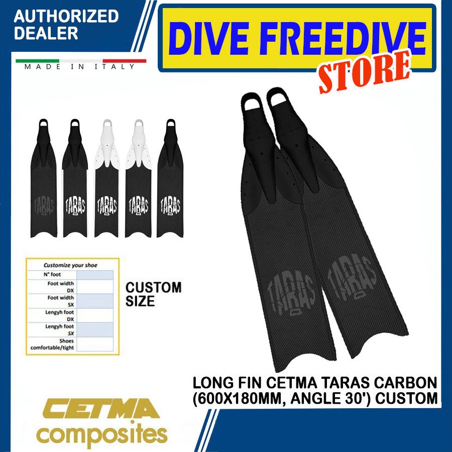 Jual Long Fin Cetma Taras Carbon Fins Kaki Katak Selam Freediving