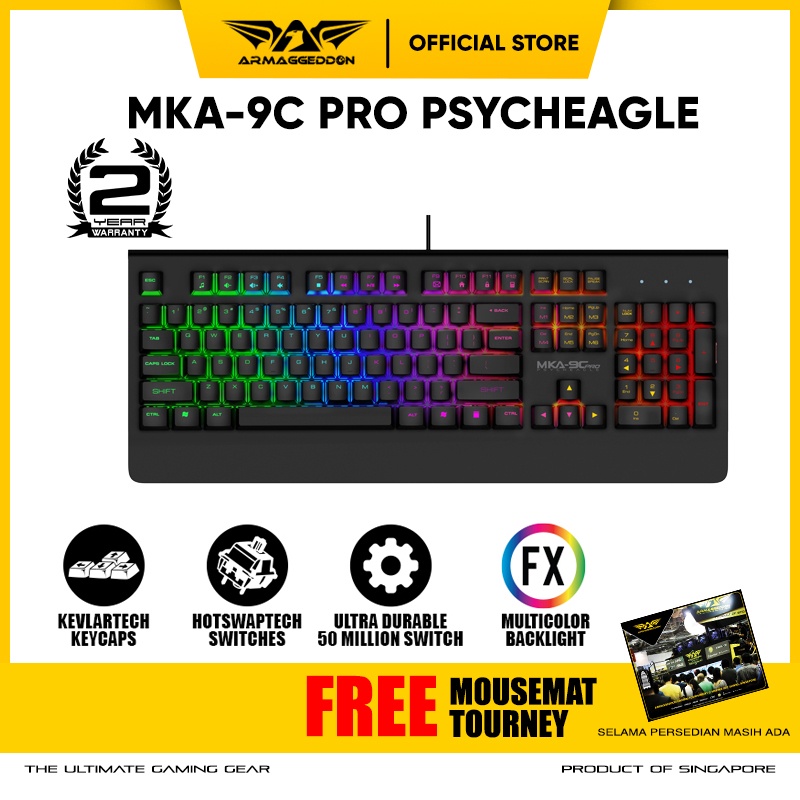 Jual Keyboard Gaming Mechanical Armaggeddon MKA 9C Pro Psycheagle | RGB ...
