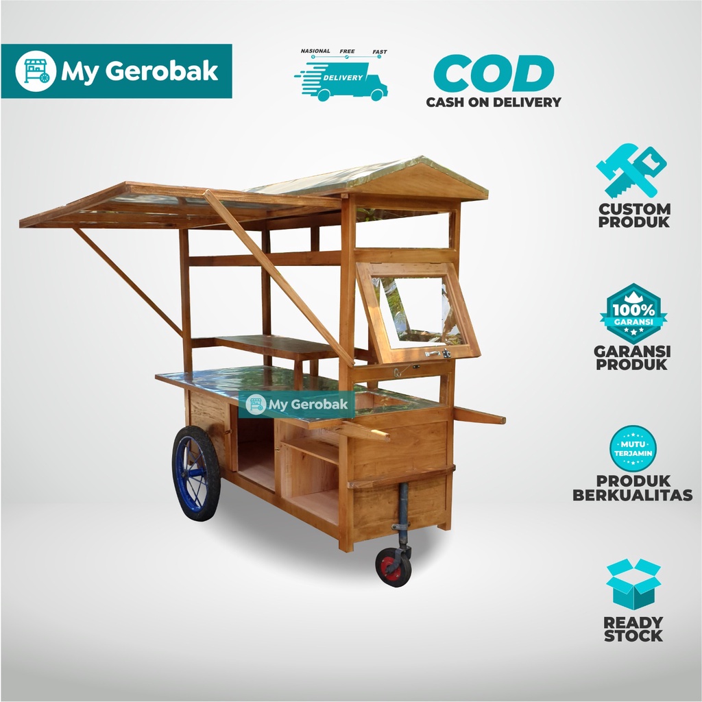 Jual MyGerobak Roti Bakar, Martabak, Mendoan, Gorengan / Rombong ES teh ...