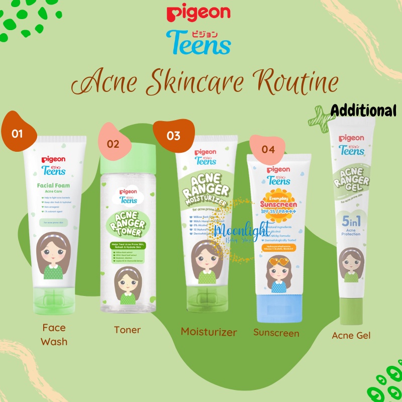 Jual Pigeon Teens Facial Wash Acne Ranger Gel / Toner / Moisturizer