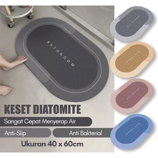 World Home Keset Kaki Kamar Mandi Nyerap Air Anti Bakteri Premium Anti Slip Keset Diatomite Bundar Keset Murah Ketebalan 2.8cm