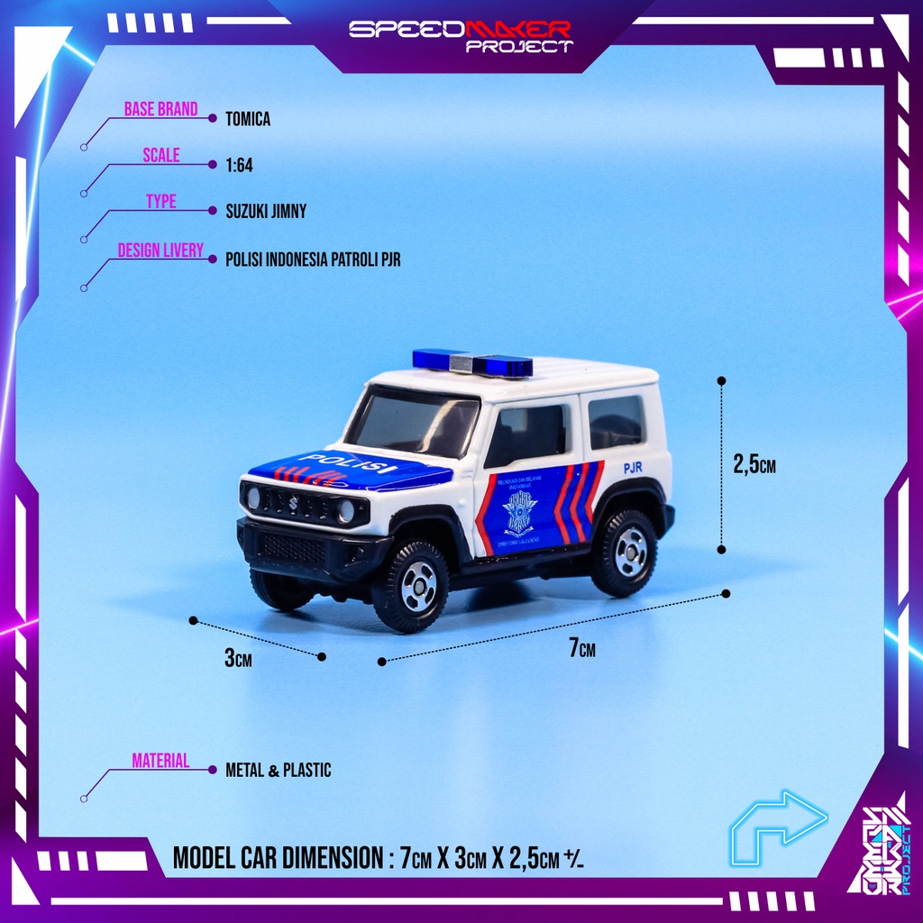 Jual Tomica Custom Suzuki Jimny Polisi Indonesia Patroli Lalu Lintas