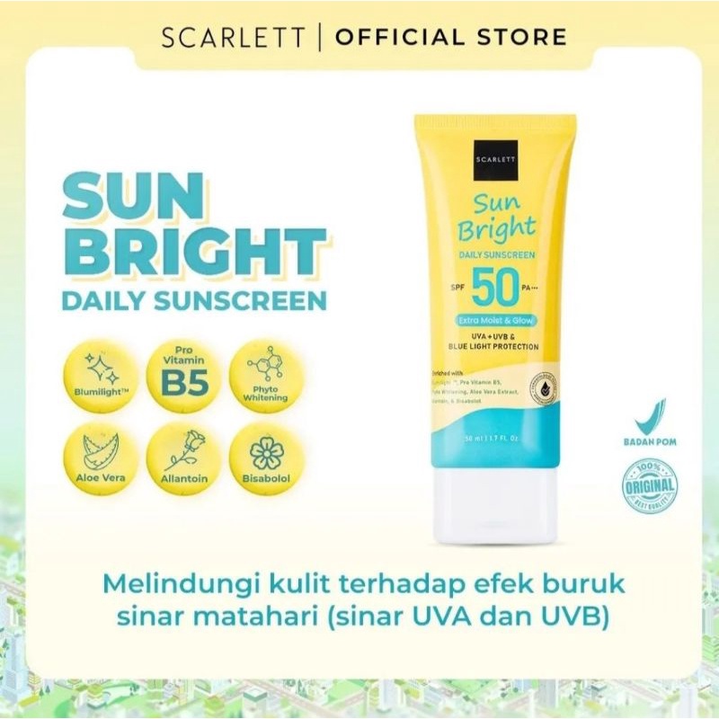 Jual SCARLETT SUNSCREEN SPF 50+++ 50ML | Shopee Indonesia