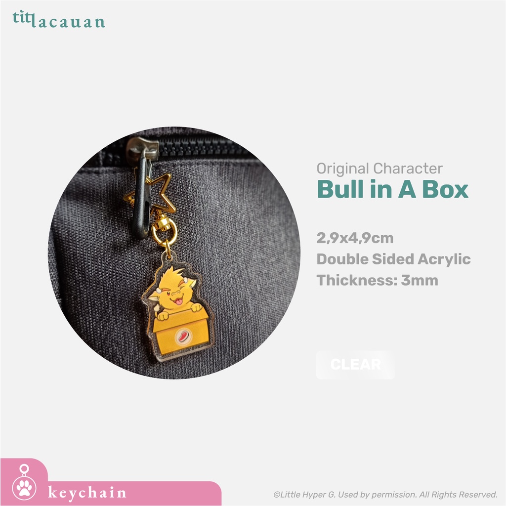 Jual Gantungan Kunci Akrilik Bull In A Box - Keychain Furry Lucu Sapi ...