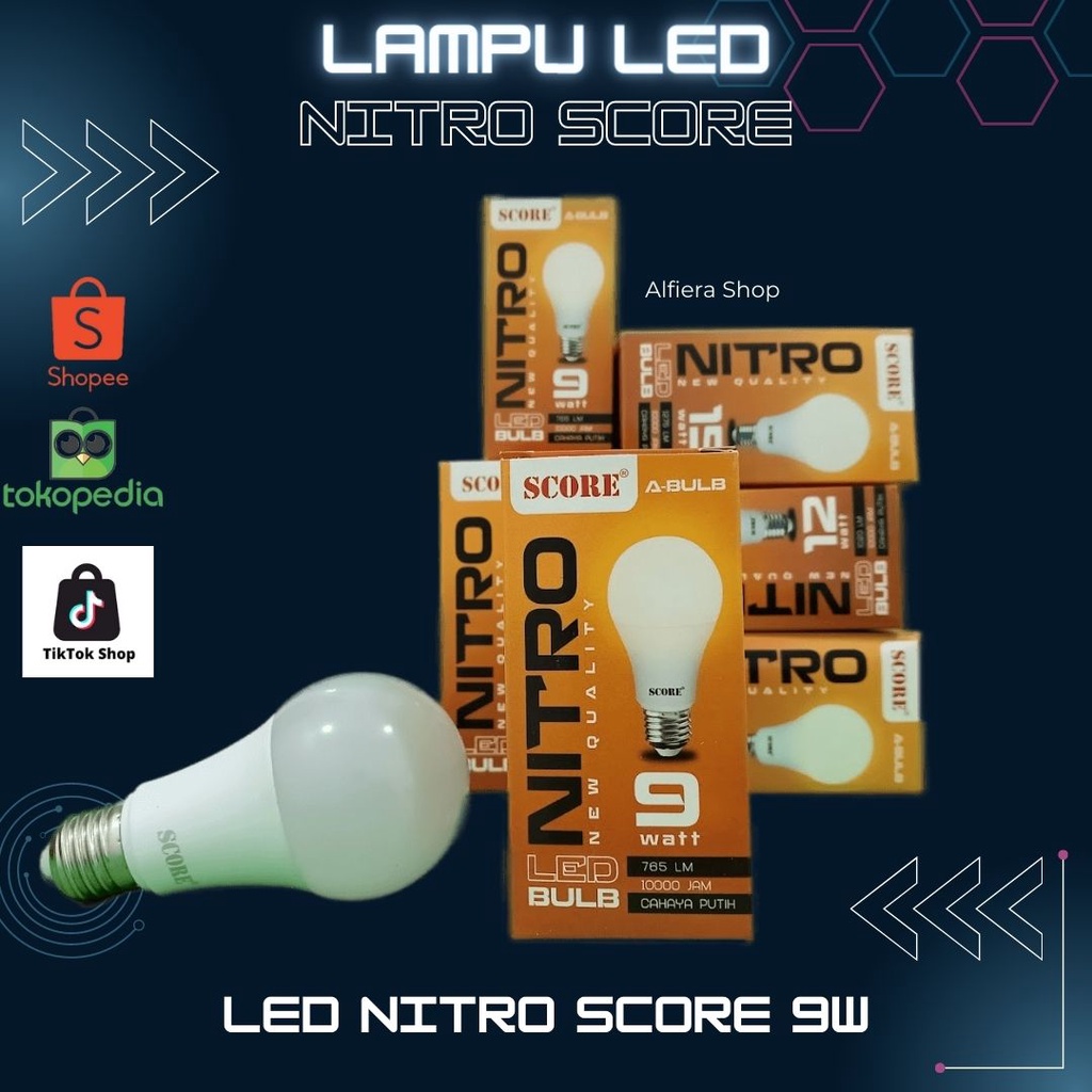 Jual Lampu LED Bulb LED SCORE NITRO 9 WATT Garansi 1 Tahun | Shopee ...