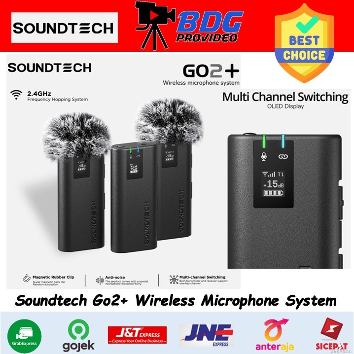 Jual SOUNDTECH GO2+ Wireless Microphone/MIC WIRELESS HP/KAMERA/LAPTOP ...