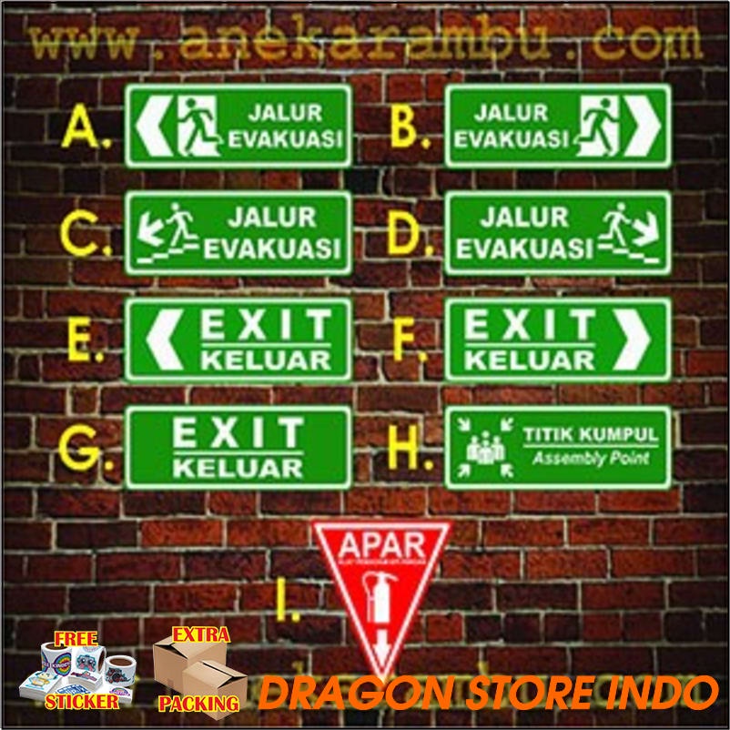 Jual Promo Sign Jalur Evakuasi dan Rambu Exit. Acrylic Ukuran 30 x 15 ...