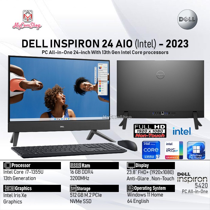 Jual DELL INSPIRON 24 5420 PC AIO I7-1355U 16GB RAM 512GB SSD INTEL XE ...