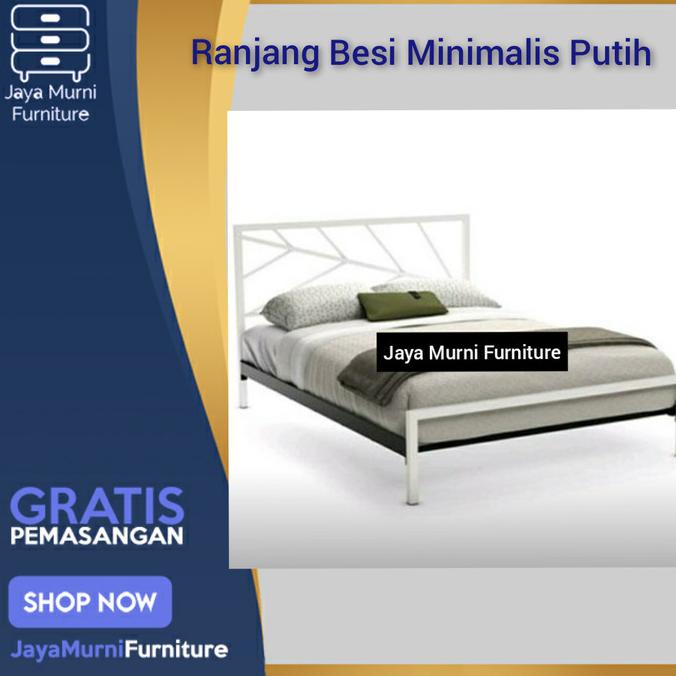 Jual Ranjang Besi Tempat Tidur Besi Divan Besi Minimalis Putih 160 X ...