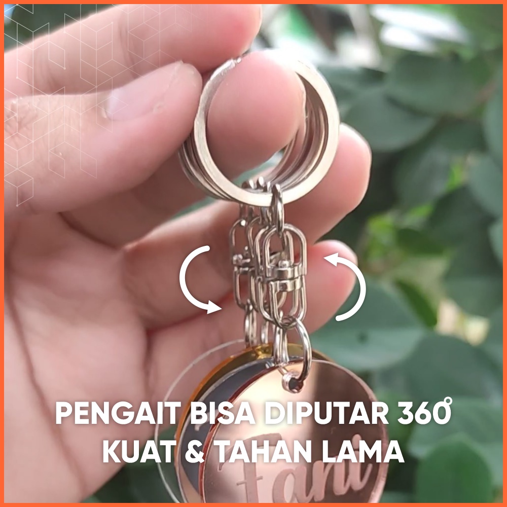 Jual Gantungan Kunci Nama BULAT AKRILIK BEBAS Ganci Grafir Grafir Gold ...