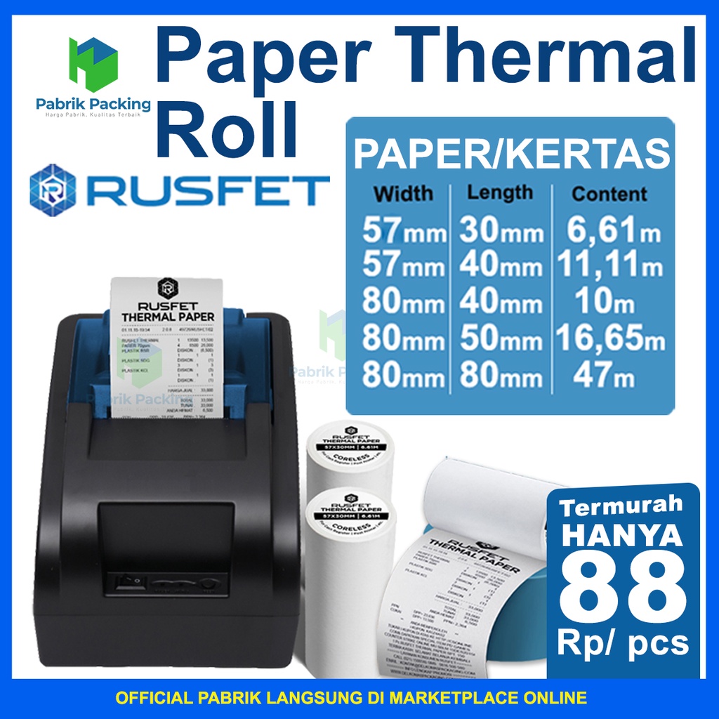 Jual Thermal Kertas Struk Kertas Kasir Edc Thermal Paper Roll Kertas