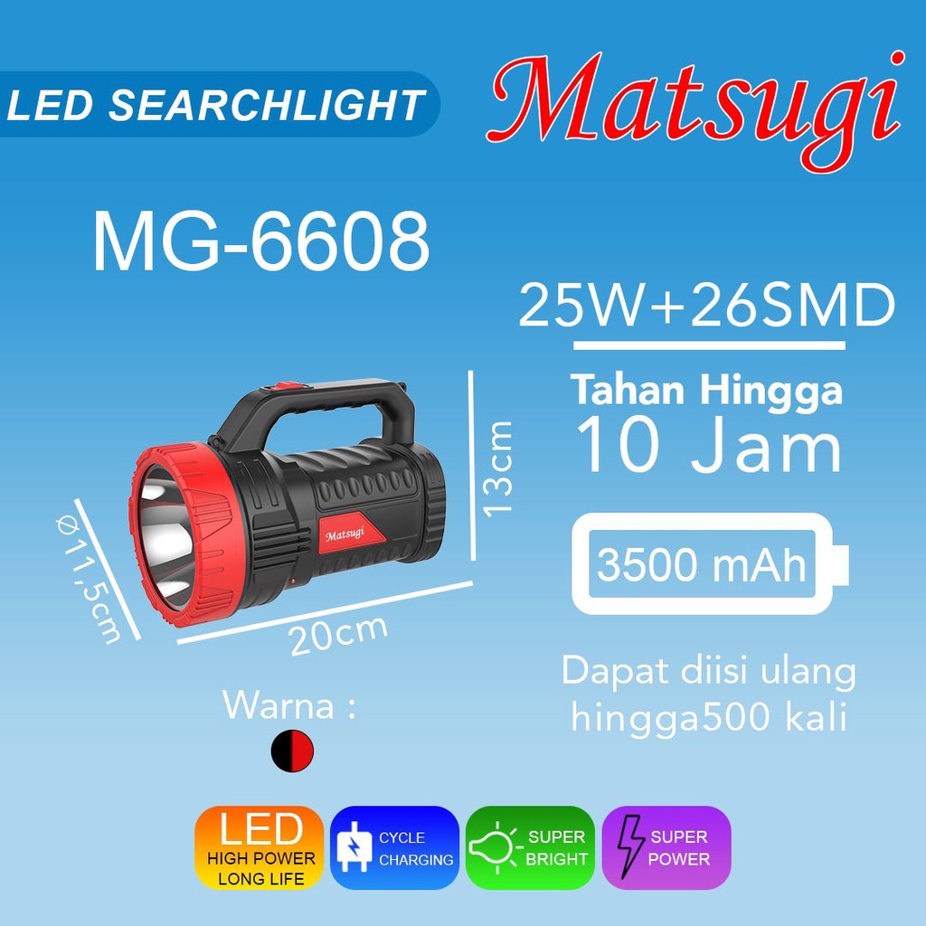 Jual Senter Besar Jumbo LED MATSUGI Multifungsi Lampu | Shopee Indonesia