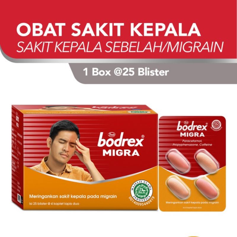 Jual Bodrex Migra 1 Box 25 Blister @ 4 Kaplet | Shopee Indonesia