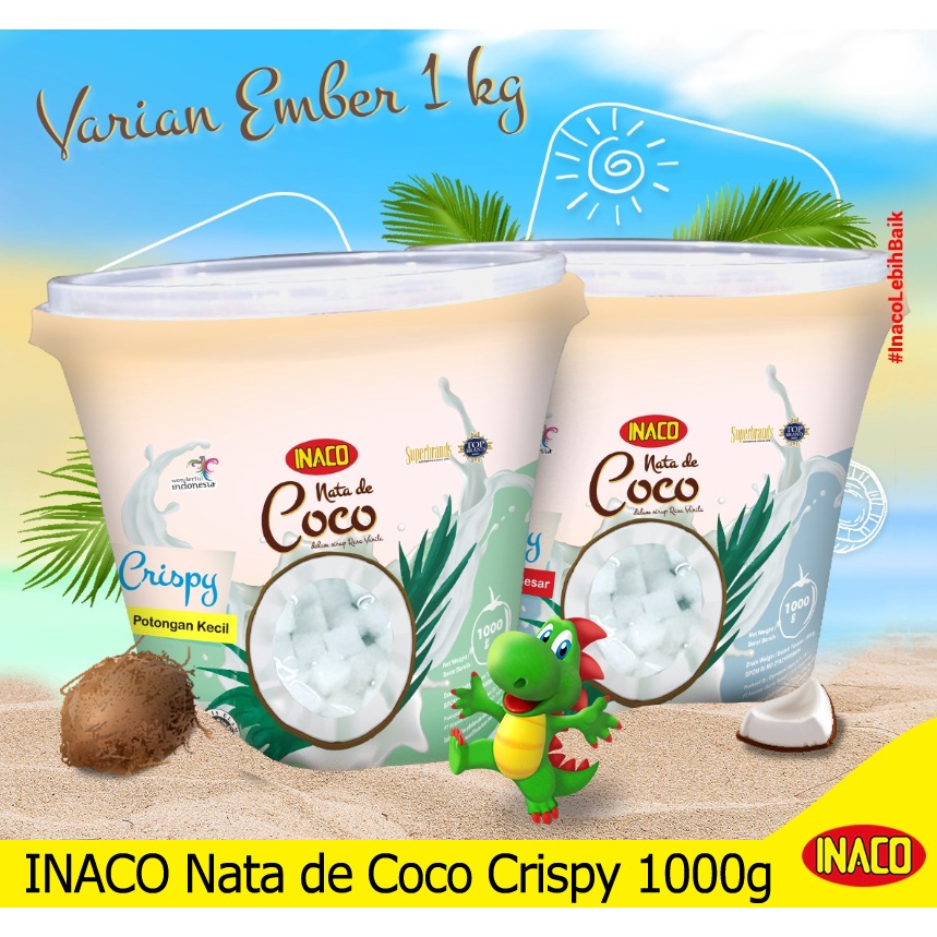 Jual INACO Nata De Coco Crispy ember kelapa 1000g 1000 gram 1kg 1 kg ...