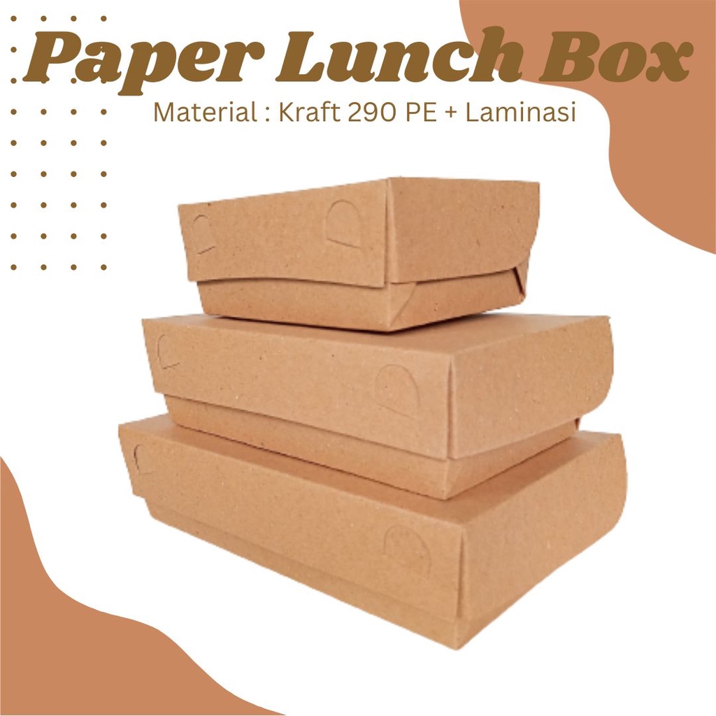 Jual Paper Lunch Box Kraft Coklat Dus Box Kemasan Ayam Geprek Fried