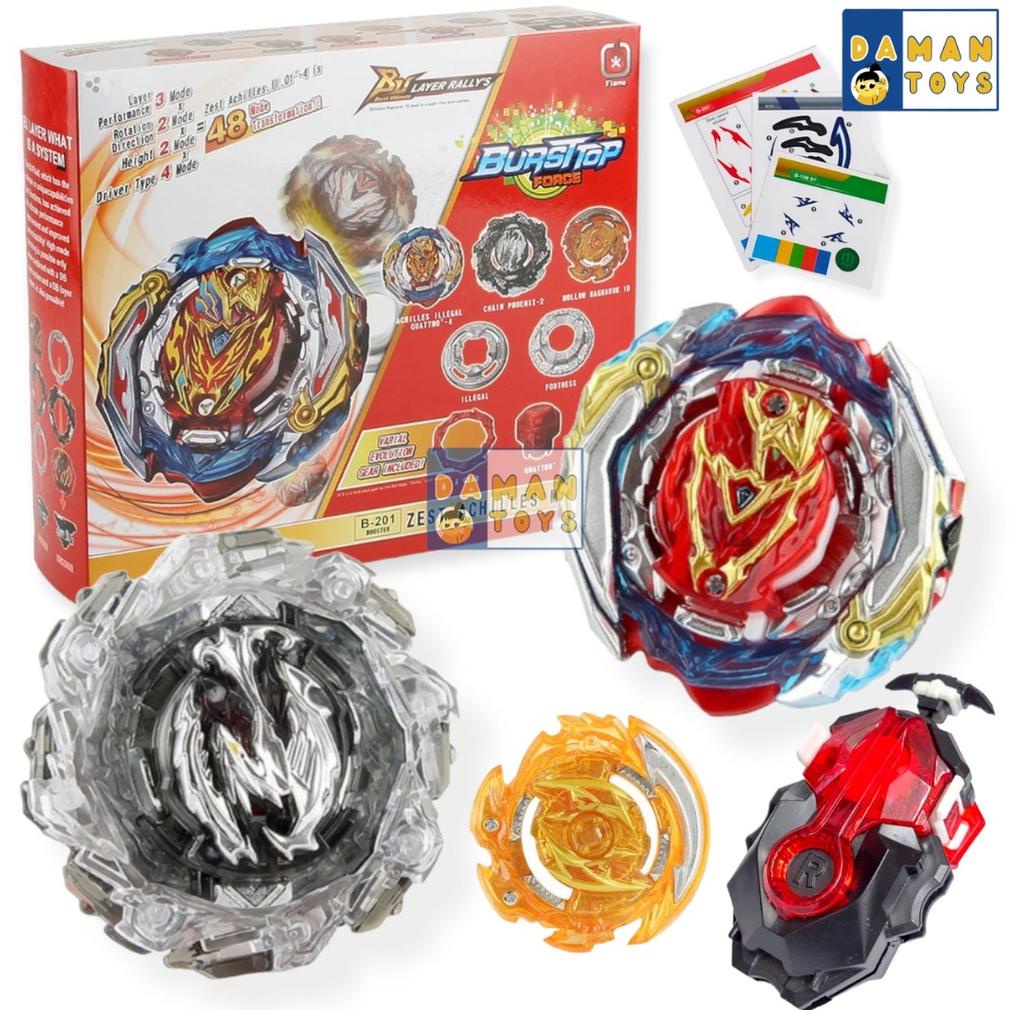 Jual MAINAN GANGSING BEYBLADE 3 IN 1 ZEST ACHILLES Q-4 BOOSTER CHAIN ...