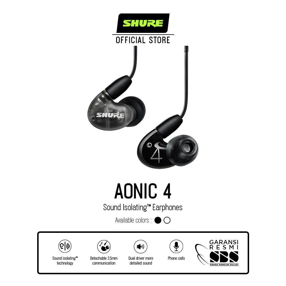 Shure Earphone SE42HYBK+UNI-A BLACK (AONIC 4)