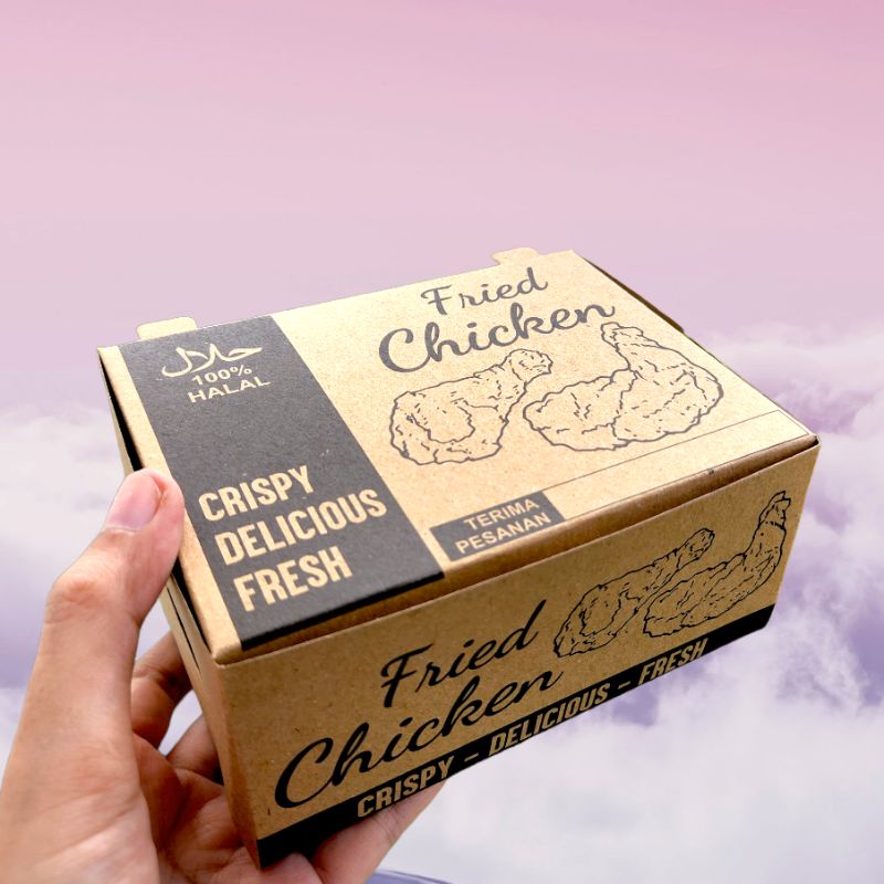 Jual Box Fried Chicken Box Ayam Geprek Snack Box Kraft Foodgrade