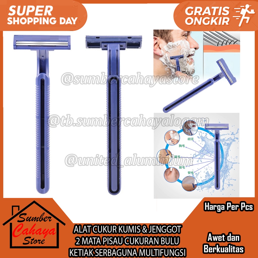 Jual ALAT CUKUR KUMIS & JENGGOT 2 MATA PISAU CUKURAN BULU KETIAK KETEK ...