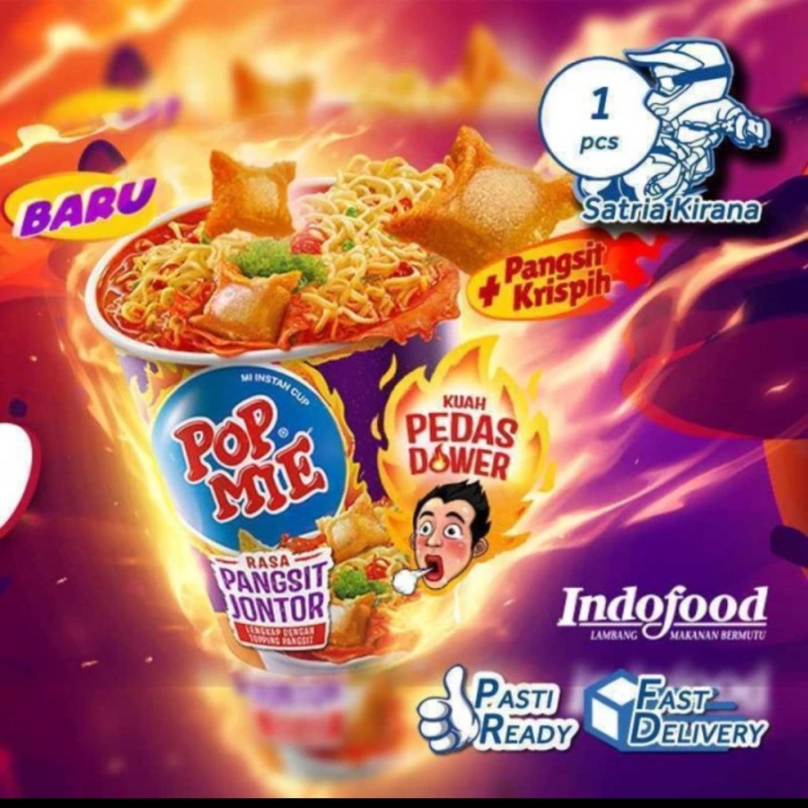 Jual Pop Mie Instan Kuah Cup Rasa Pedes Dower Pangsit Jontor Shopee