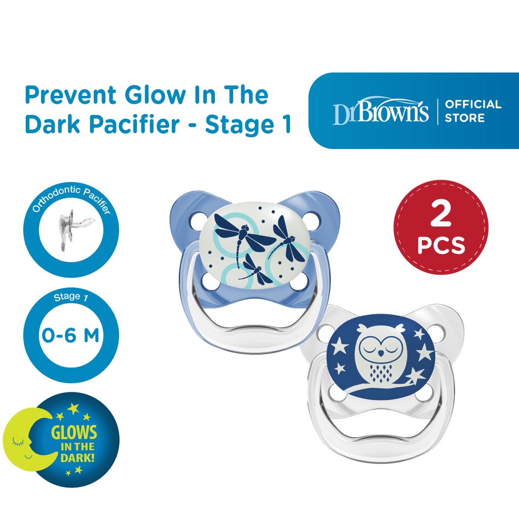 Jual Dr. Brown's PreVent Glow in the Dark BUTTERFLY SHIELD Pacifier ...