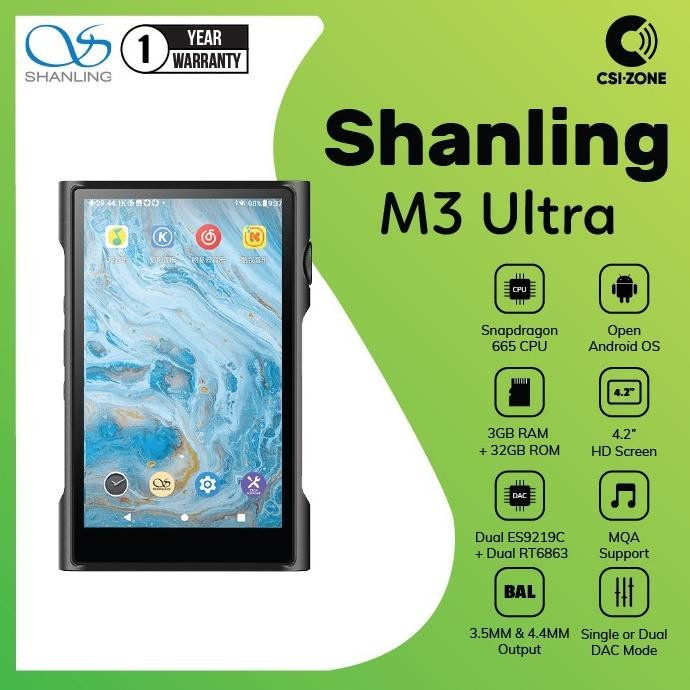 Jual Shanling M3U / M3 Ultra Portable Android Hi-Res Audio Player Ready ...