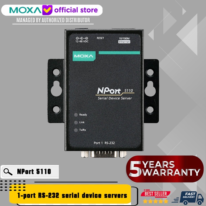 Jual Moxa Nport 5110 Series 1port RS232 serial device servers