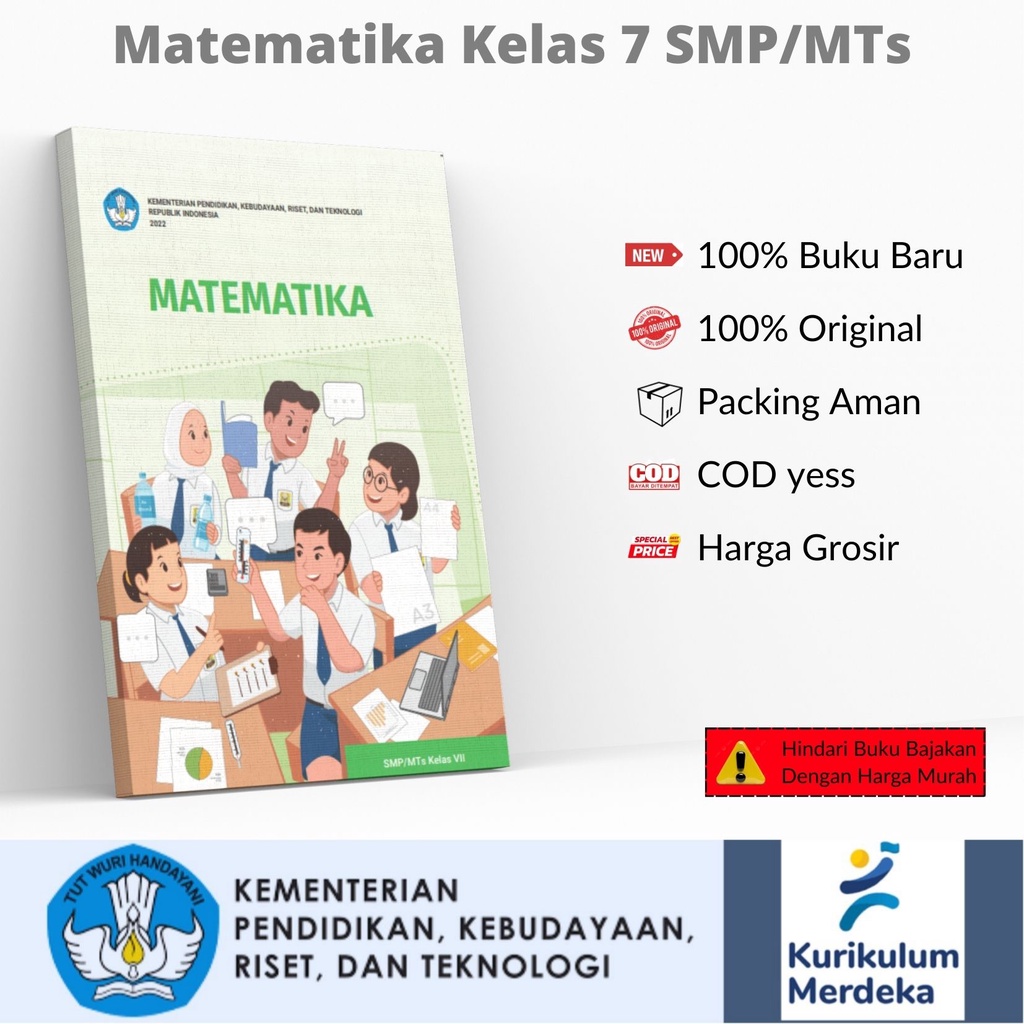 Jual Buku Matematika SMP/MTs Kelas 7 Kurikulum Merdeka Kemdikbudristek ...