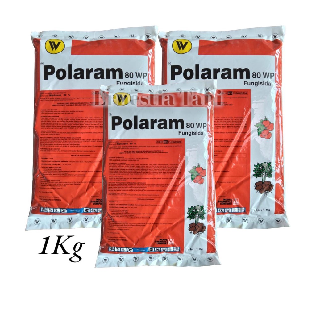 Jual Fungisida POLARAM 80 WP 1KG Obat Pencegah Penyakit Busuk Daun Pada Tanaman Bahan Aktif